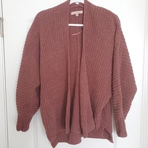 Soft Chunky Mauve Sweater Cardigan